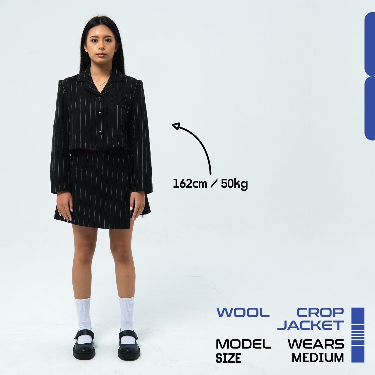 Wool Crop Jacket Black