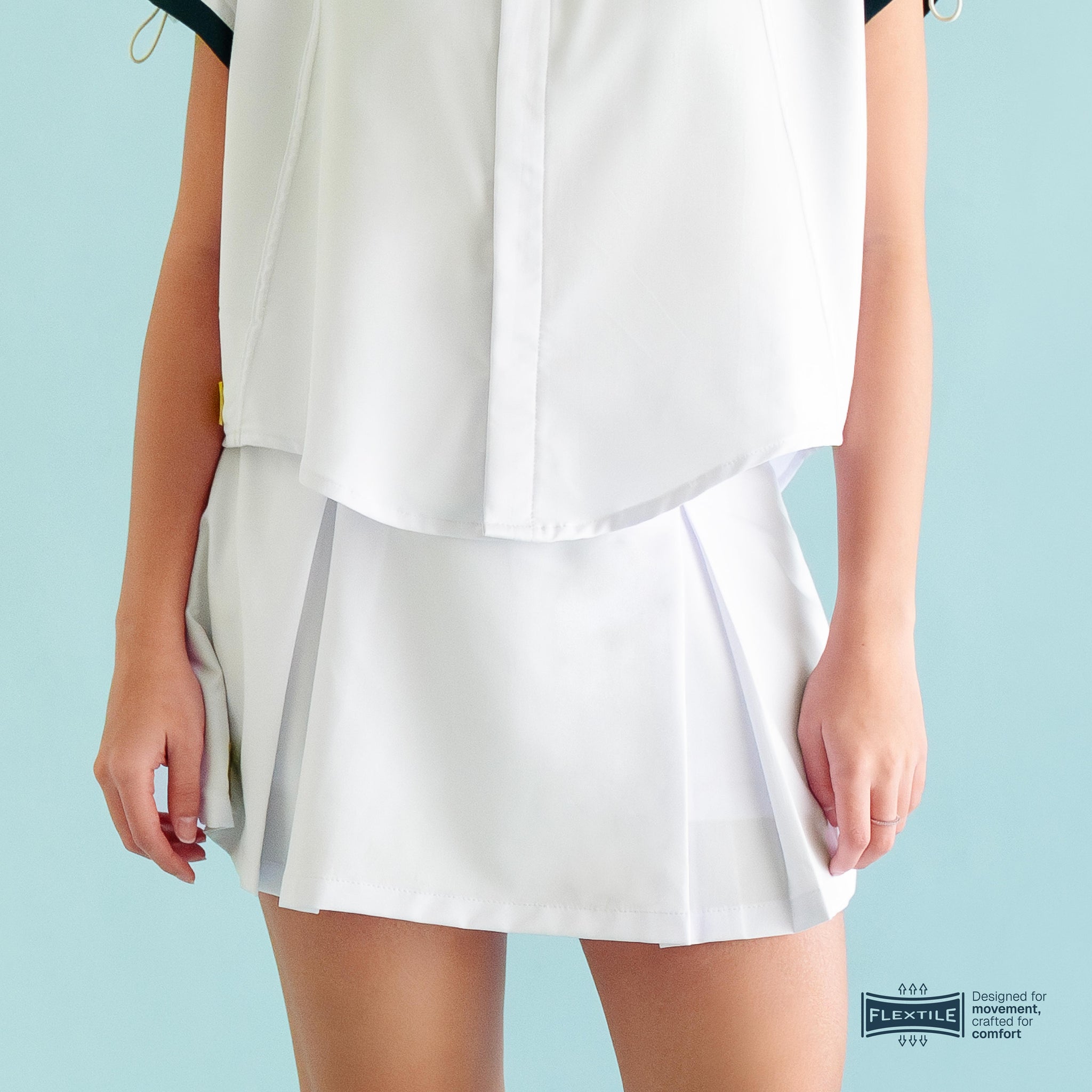 Pleated Skort Flextile Pro White