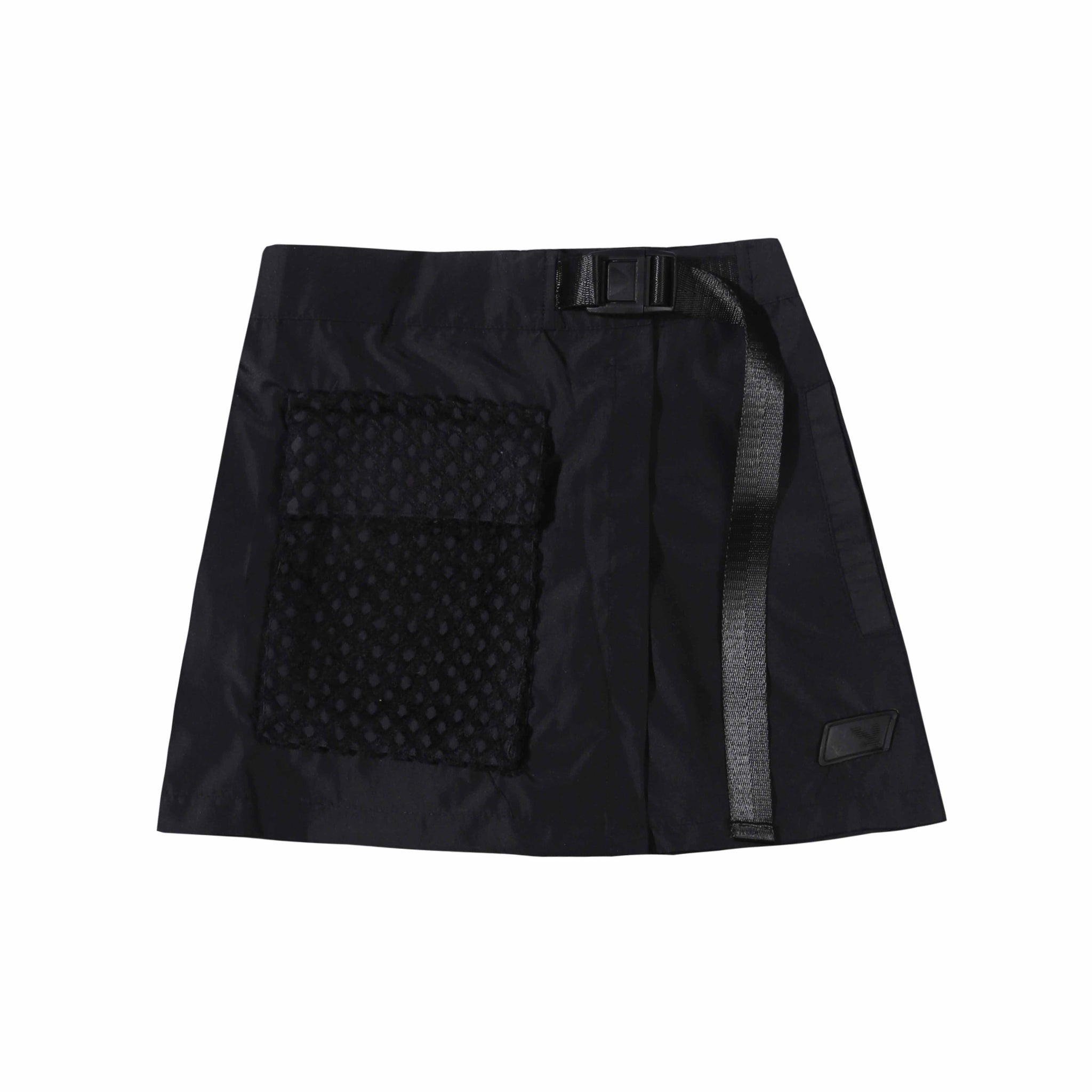 Cargo Skort Luxe Nylon Fuzzy Black