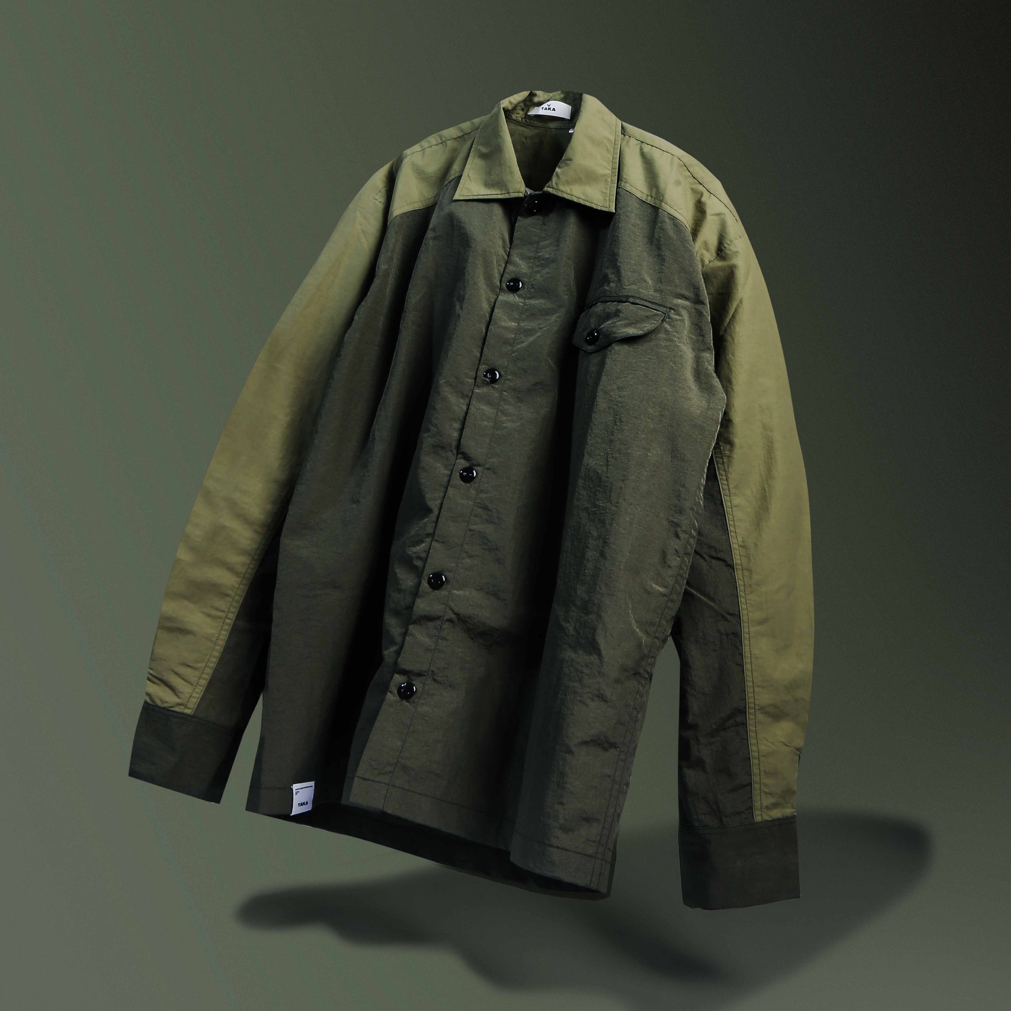 Shell Nylon Overshirt Olive