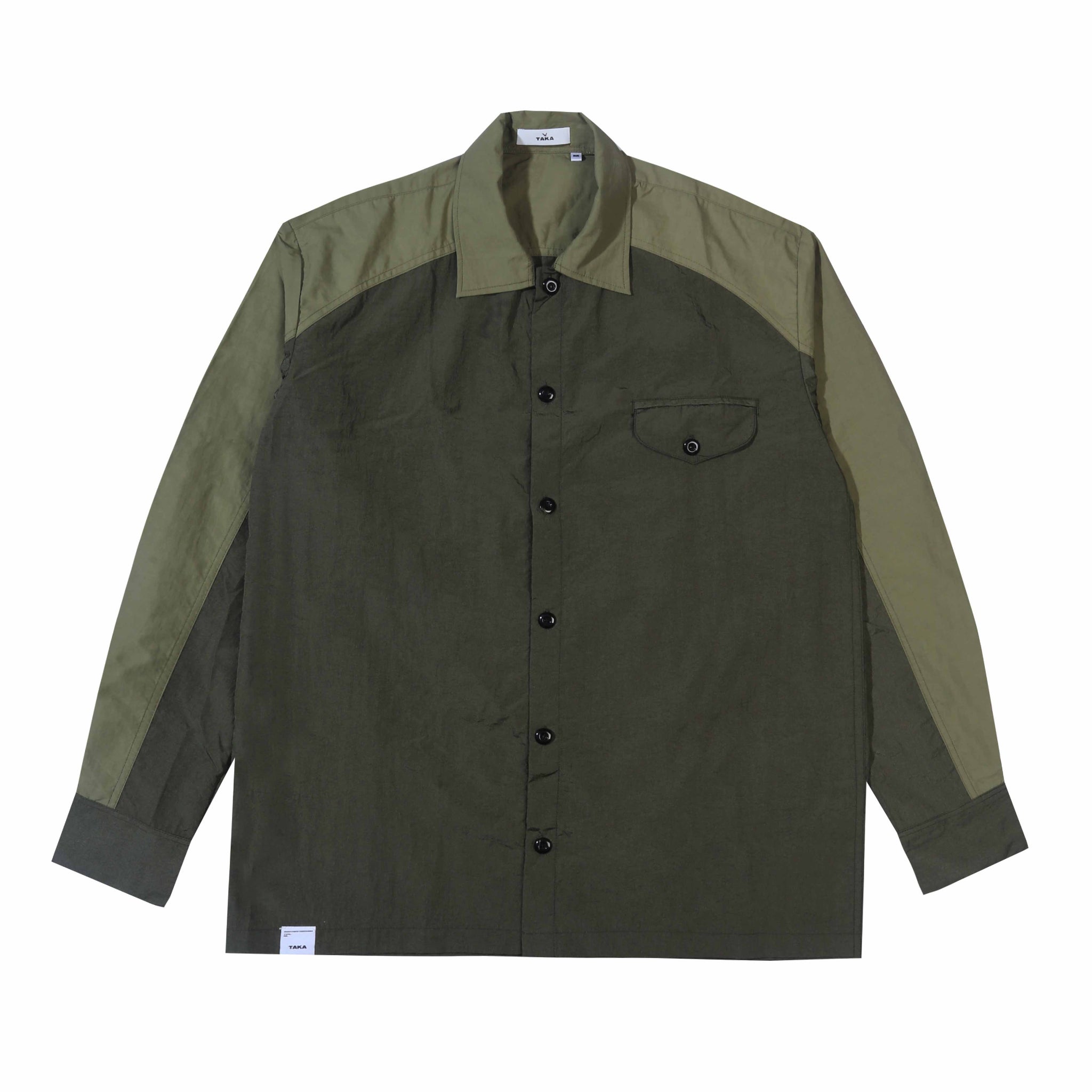 Shell Nylon Overshirt Olive