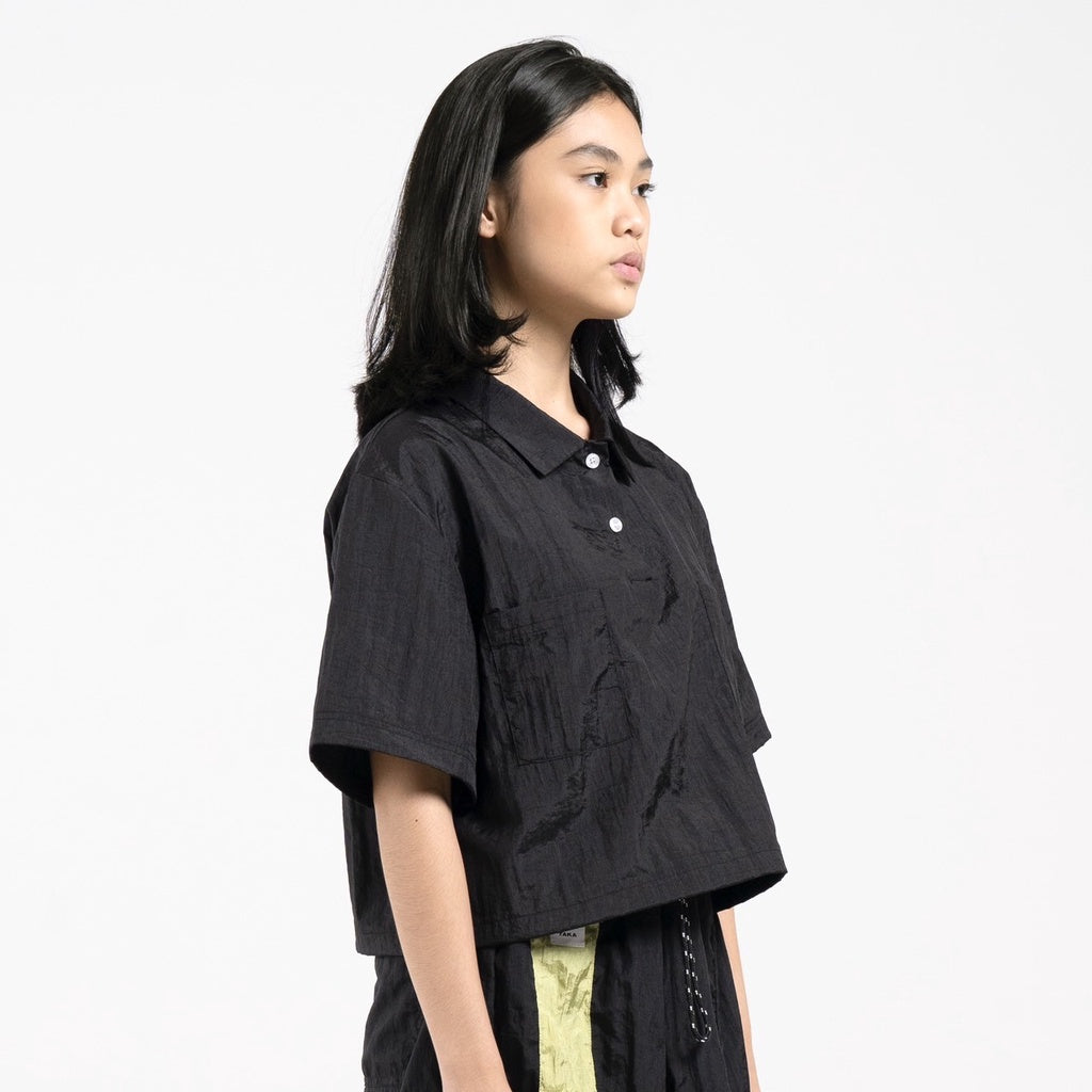 Court Boxy Oversized Shirt Black